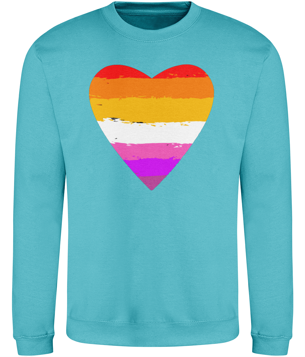 Lesbian Flag Heart LGBTQ+ Sweatshirt