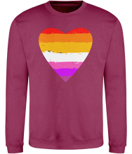 Load image into Gallery viewer, Lesbian Flag Heart LGBTQ+ Sweatshirt
